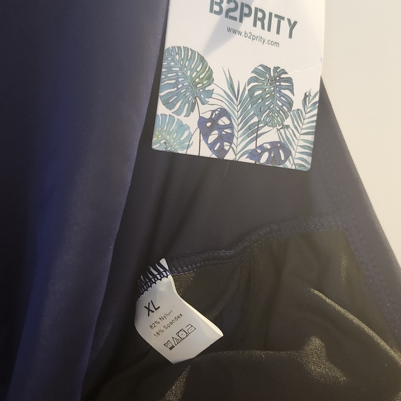 NWT B2PRITY- XL Tummy Control Tankini Swimsuit Top. Deep Blue,Adjustable Strap's - Picture 8 of 12